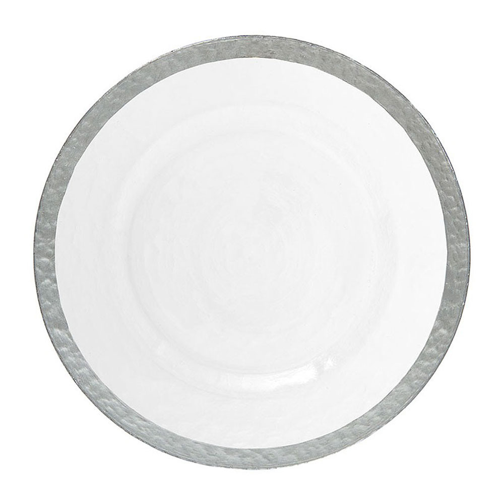Bronte Silver Rimmed Charger Plate
