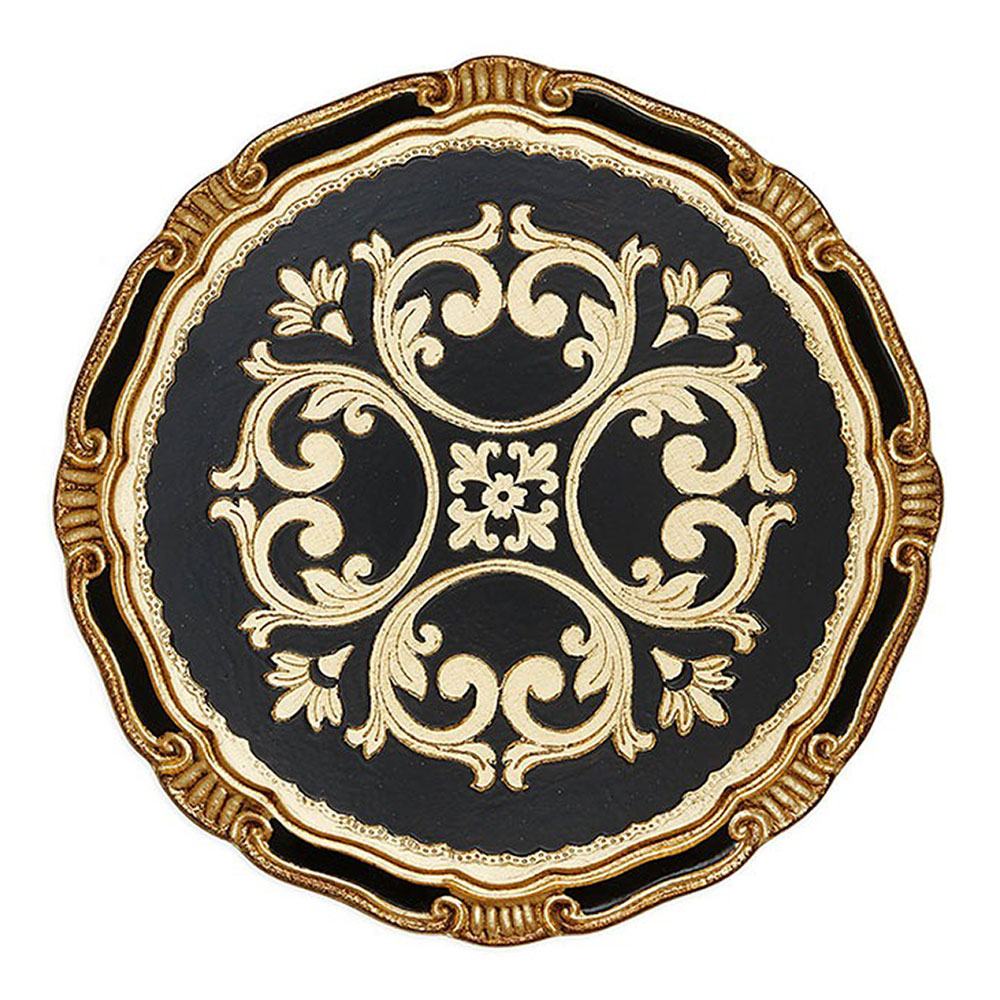 Valentina Black and Gold Charger Plate