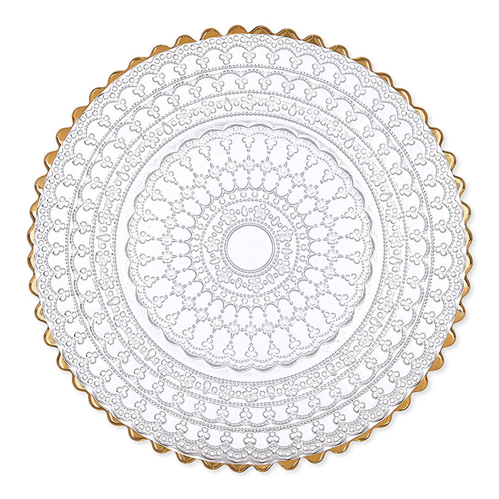Ophelia Gold & Lace Glass Charger Plate