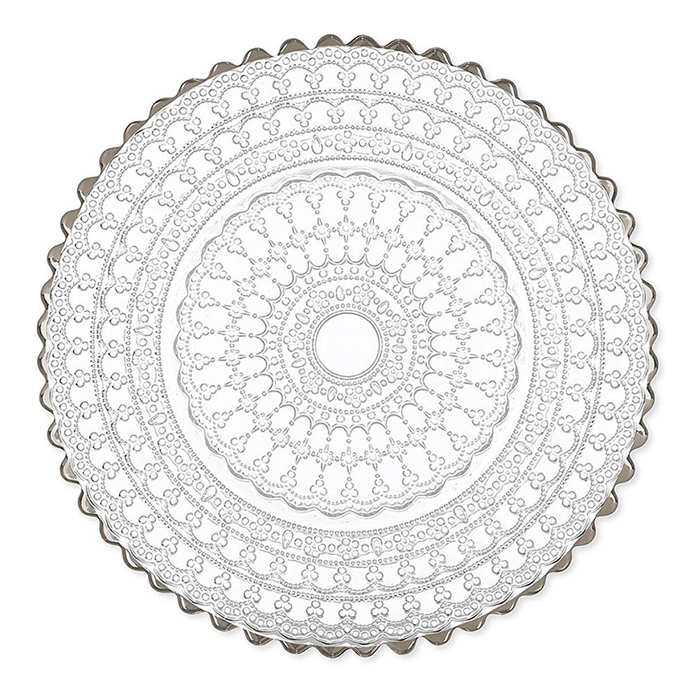 Ophelia Silver & Lace Glass Charger Plate
