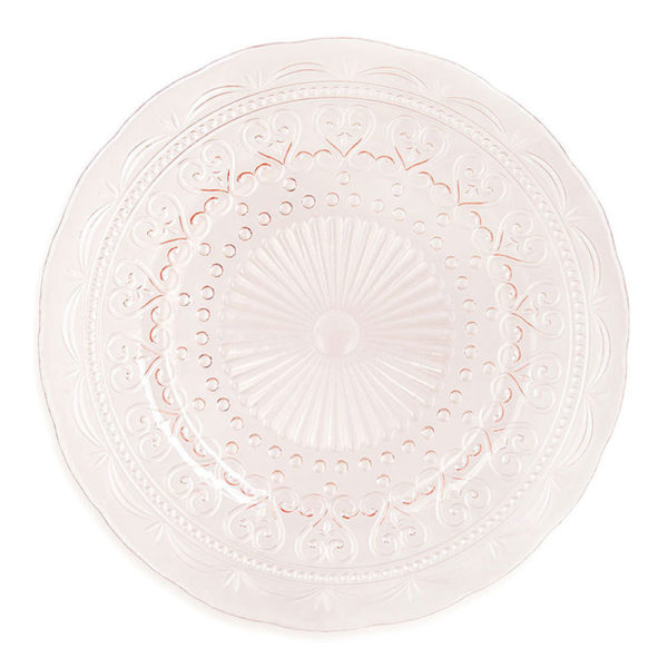 Amelie Vintage Blush Glass Charger Plate