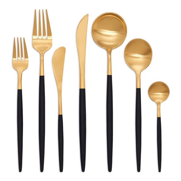 Gaia Black and Gold Cutlery