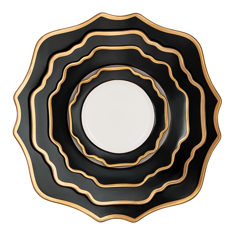 Etoile Black and Gold Dinnerware Collection