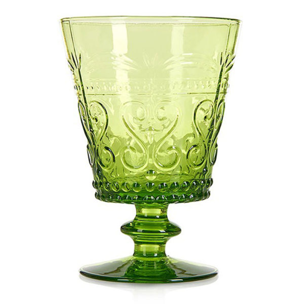Green Glass Vintage Goblet