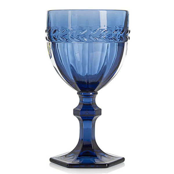 Dusty Blue Glass Goblet