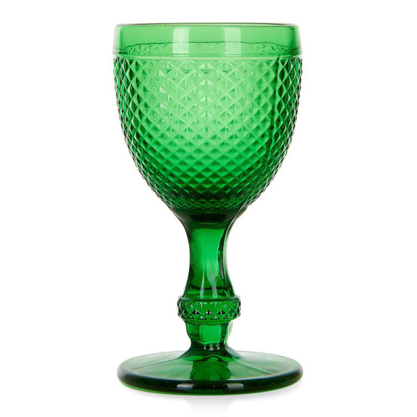 Emerald Green Diamond Glass Goblet
