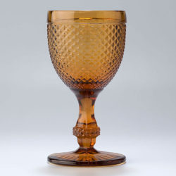 Burnt Amber Diamond Glass Goblet