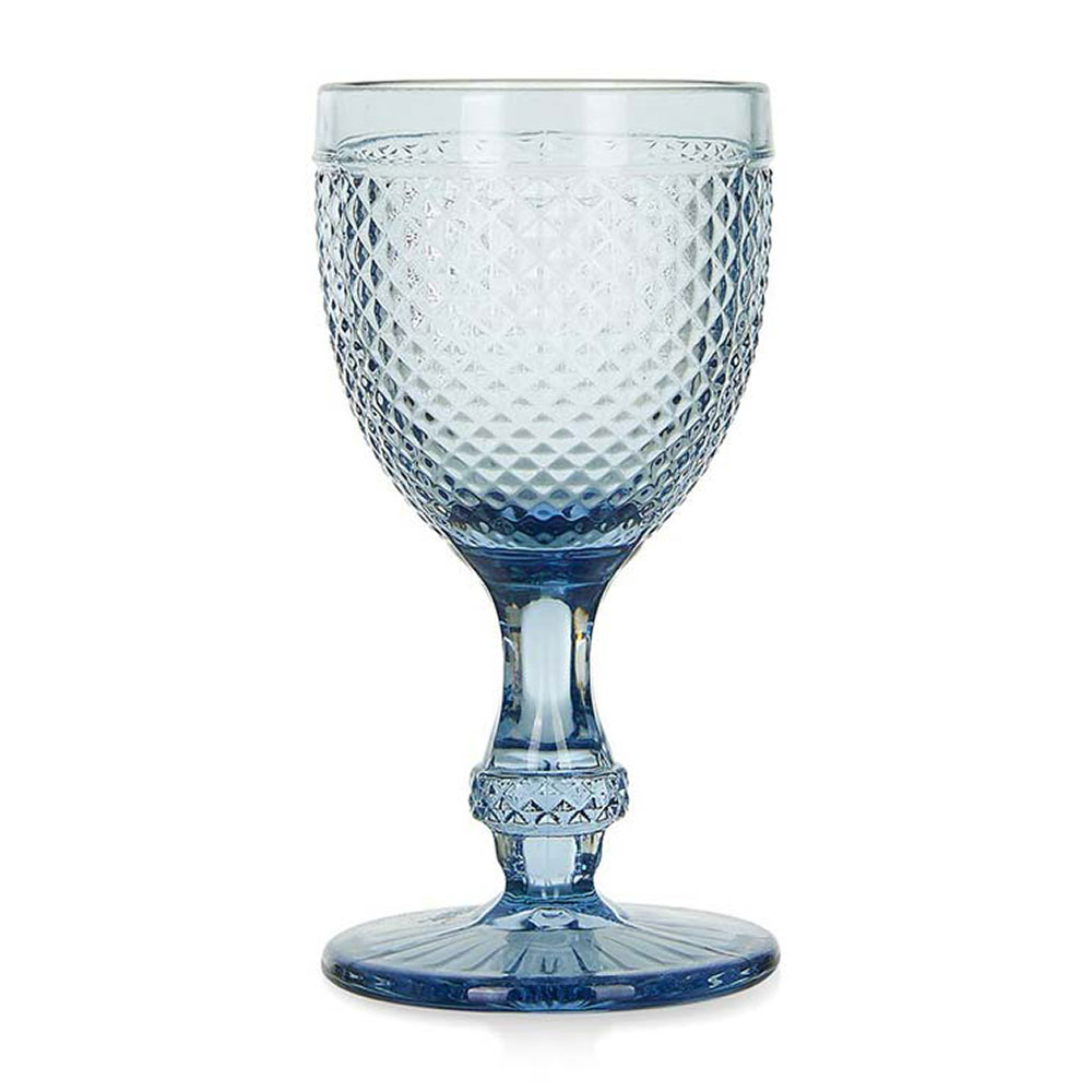 Dove Grey Diamond Glass Goblet