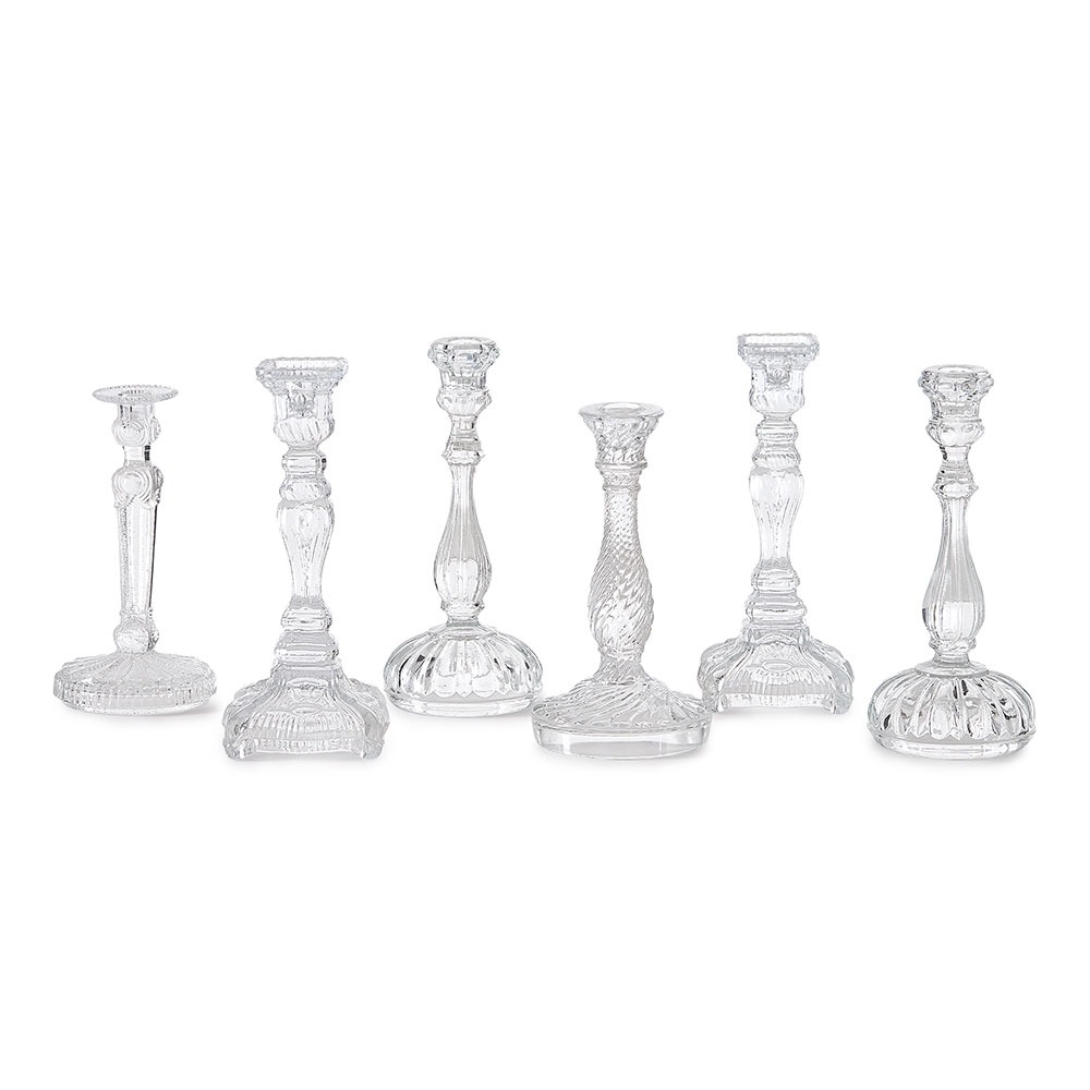 Louis Clear Glass Candlestick