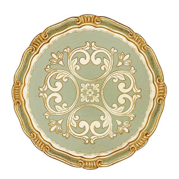 Valentina Sage Green & Gold Charger Plate