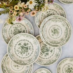 Collection of Duchess and Butler Primrose print plates in sage