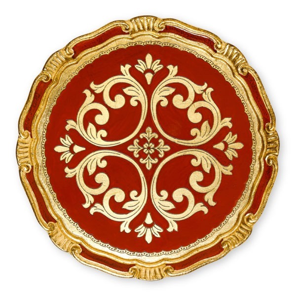 Duchess and Butler Valentina Charger Plate in Red and Gold